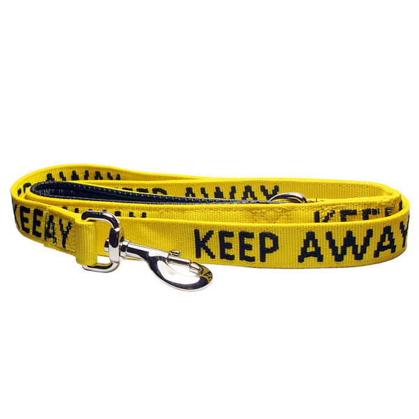 My Anxious Dog Yellow Space Awareness Lead "KEEP AWAY" - Medium/Large