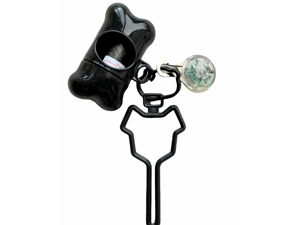 Poo Bag Holder with Poop Porter & LED Safety Light
