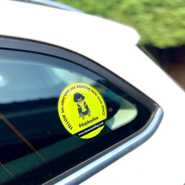 My Anxious Dog Yellow Space Awareness Car Window Sticker