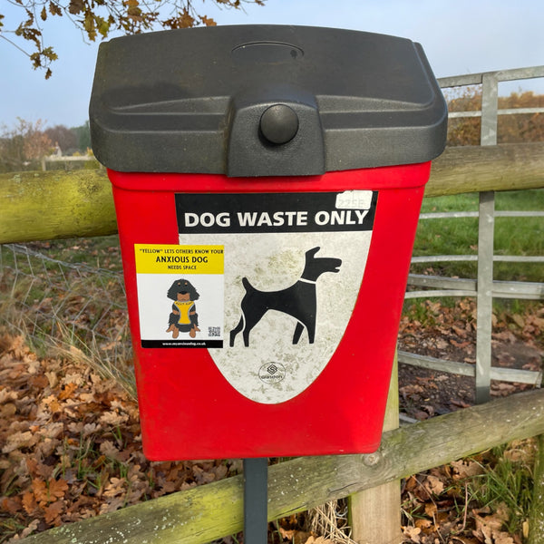 My Anxious Dog Yellow Space Awareness Poo Bin Stickers