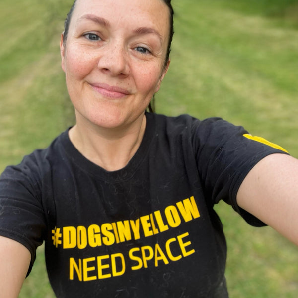 #dogsinyellow need space awareness t-shirt