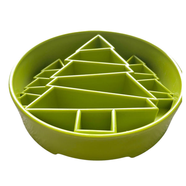 Christmas Tree Enrichment Bowl - Green Slow Feeder