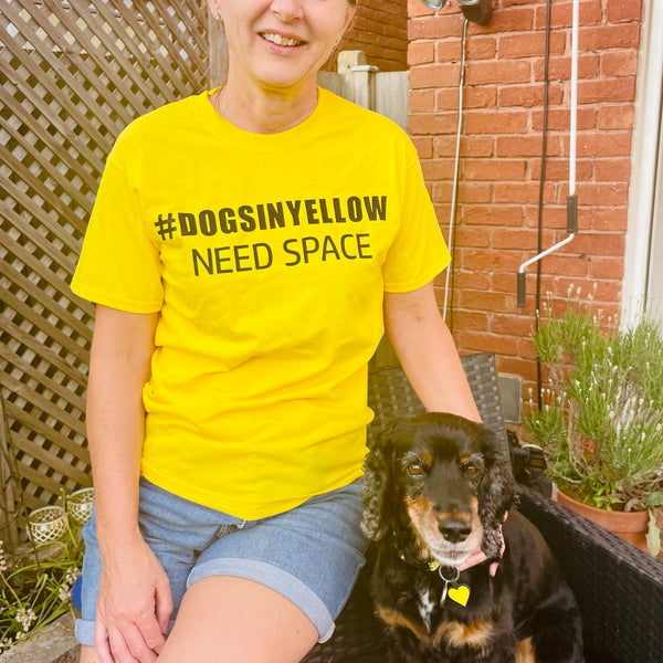 Yellow #dogsinyellow need space t-shirt