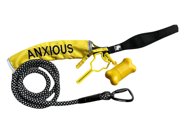 My Anxious Dog Strong Carabiner Dog Lead 1.8m ANXIOUS lead slip & Poop Porter set