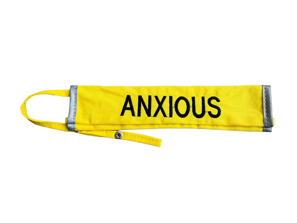 My anxious Dog Yellow ANXIOUS lead slip cover