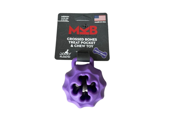 SodaPup MKB Cross Bones Treat Toy - Purple