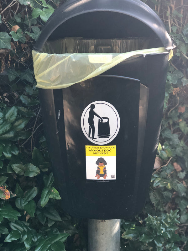 My Anxious Dog Yellow Space Awareness Poo Bin Stickers