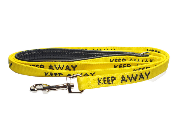 My Anxious Dog Yellow Space Awareness Lead "KEEP AWAY" - Small/Medium