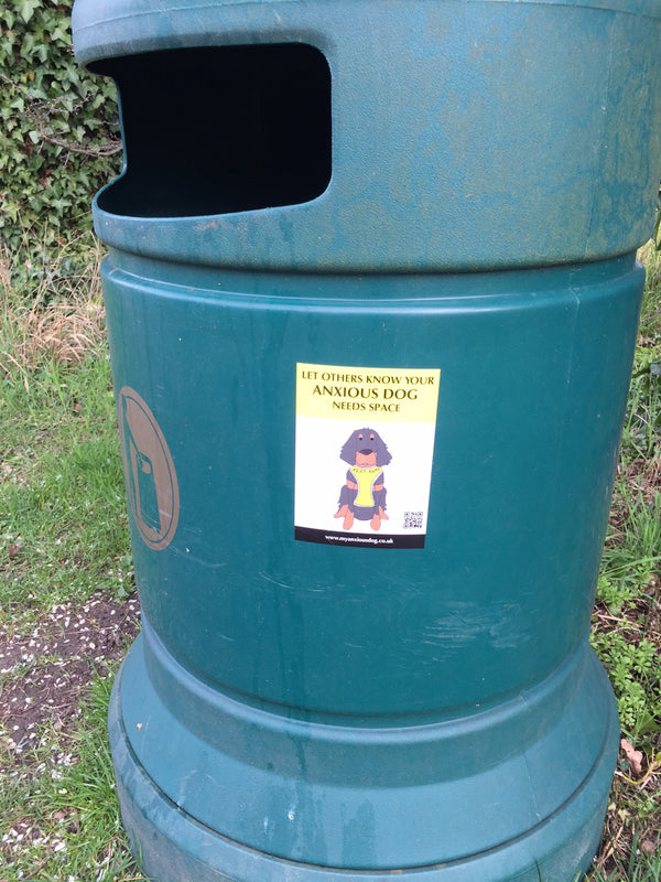 My Anxious Dog Yellow Space Awareness Poo Bin Stickers